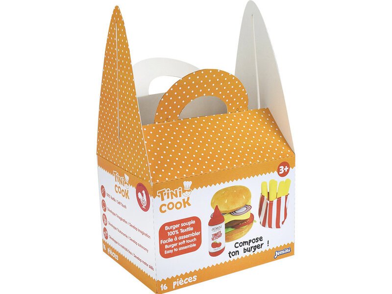 Jemini Menu Tini Cook Burger - 16 pièces - Peluche