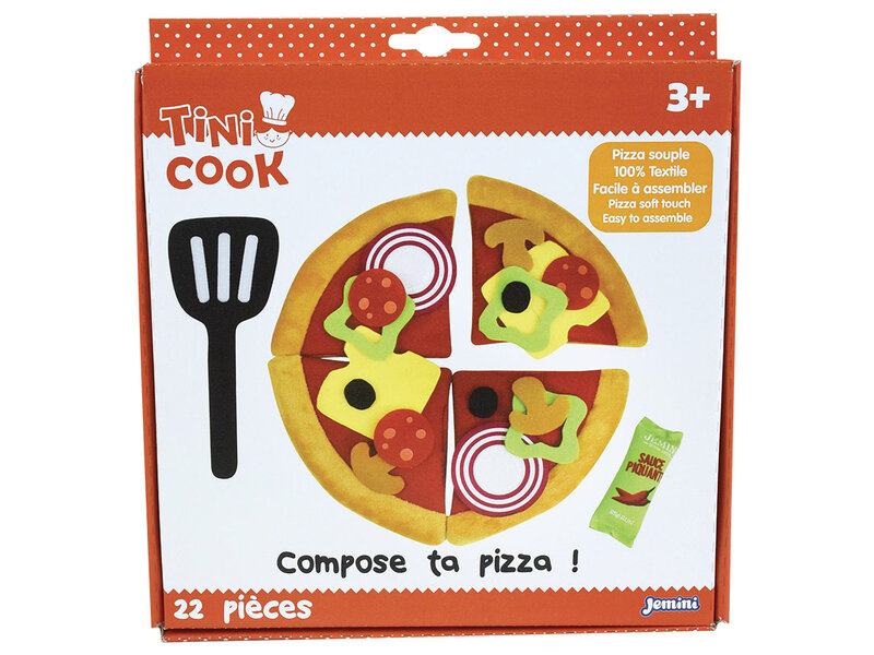 Jemini Tini Cook Pizza - 22 stuks - Pluche