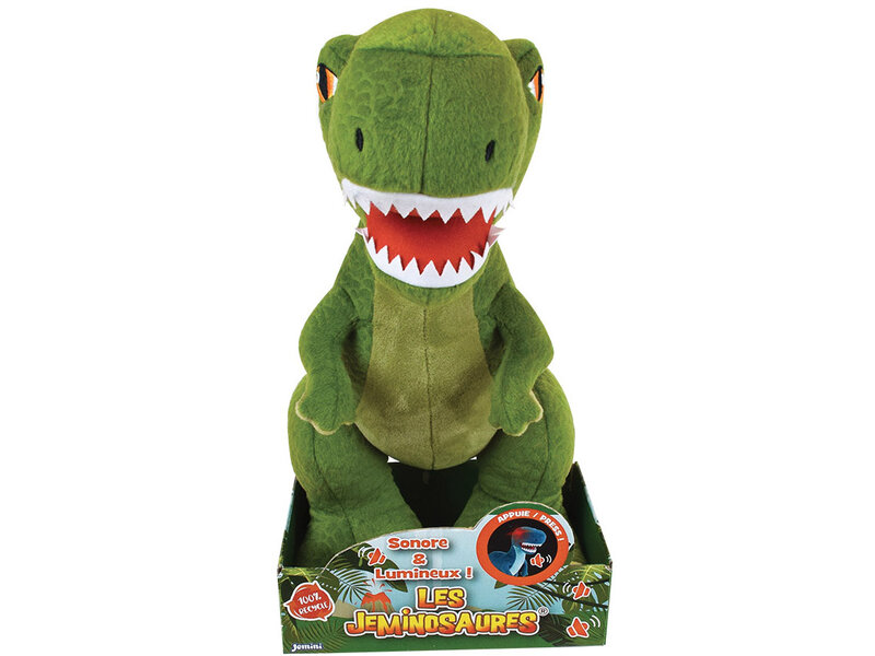 Dinosaurus Knuffel Tyrannosaurus - geluid en licht -  ± 39 cm