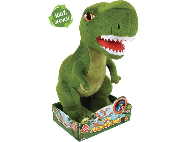 Dinosaurus Knuffel Tyrannosaurus - geluid en licht -  ± 39 cm