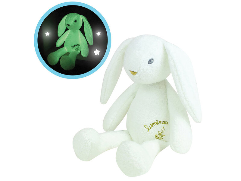 Luminou Peluche Lapin Glow in the Dark - ± 30 cm - Peluche