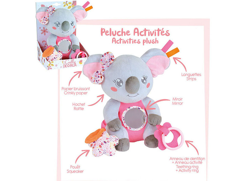 Mimi Koala Peluche Activités Rose - ± 24 cm - Peluche