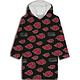 Hoodie Fleece Deken Black Cloud Volwassen (One Size)