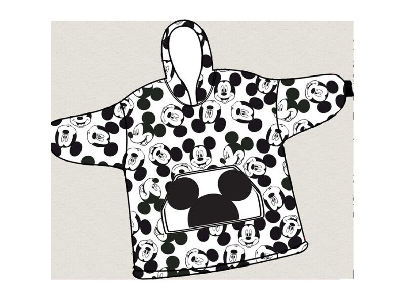 Disney Mickey Mouse Hoodie Fleece deken, Happy - Kind - One Size