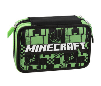 Minecraft Gefüllter Beutel mit 3 Reißverschlüssen, 20 x 13 x 7 cm, Polyester