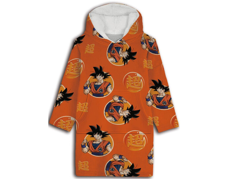 Dragon Ball Z Hoodie Fleece Blanket, Warrior - Adult (One Size) - Polyester