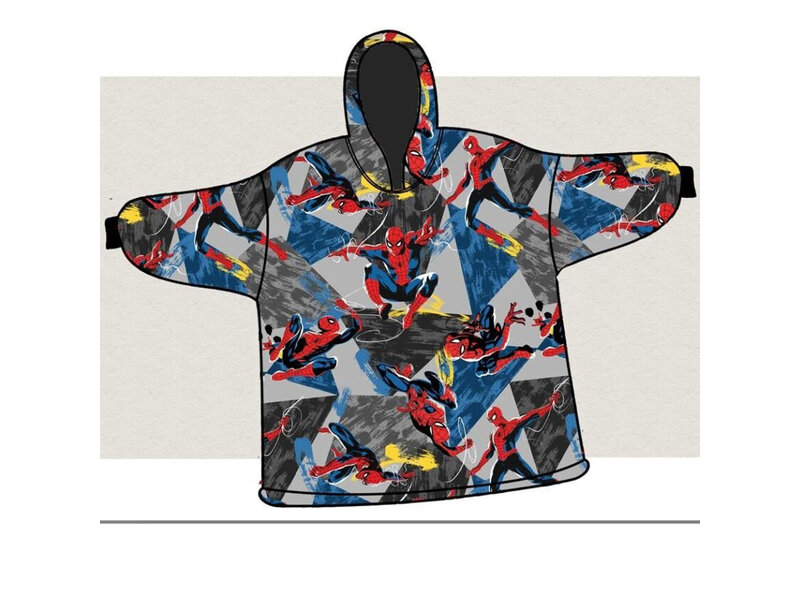 SpiderMan Hoodie Fleece deken, Jump - Kind  (One Size ) - Polyester