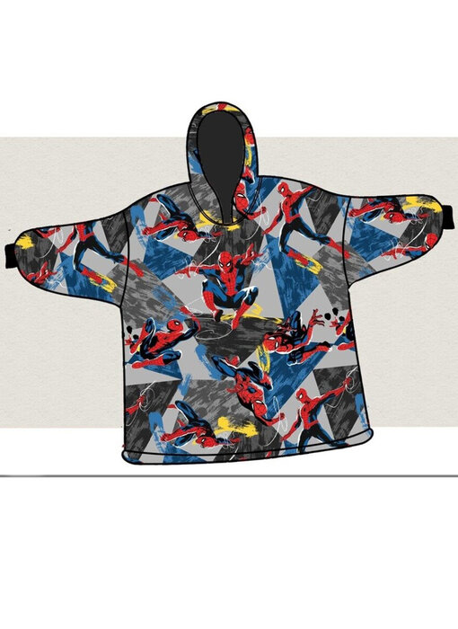 SpiderMan Hoodie Fleecedecke Jump Erwachsene (Einheitsgröße)