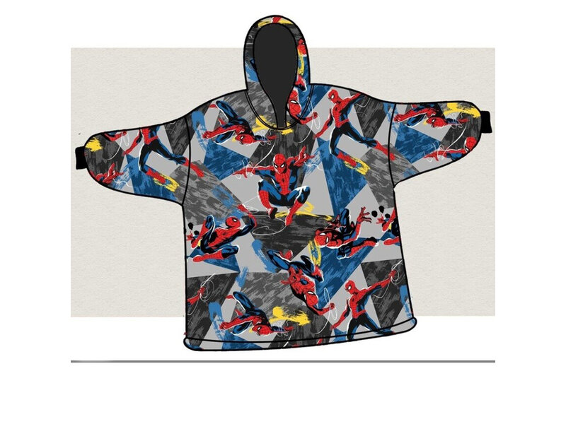 SpiderMan Hoodie Fleece Deken, Jump - Volwassen - One Size