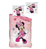 Disney Minnie Mouse Housse de couette Pink Beauty - Simple - 140 x 200 + 65 x 65 cm - Flanelle de Coton