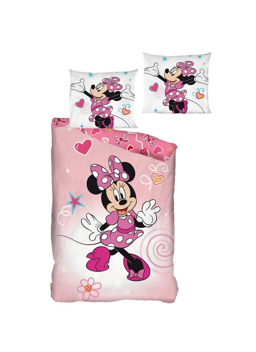 Disney Minnie Mouse Bettbezug Pink Beauty 140 x 200 + 65 x 65 Baumwollflanell