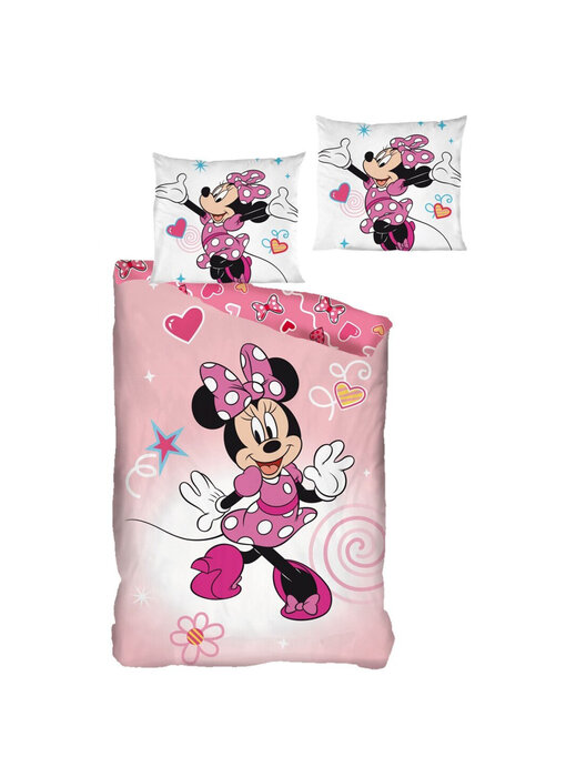 Disney Minnie Mouse Duvet cover Pink Beauty 140 x 200 + 65 x 65 Cotton Flannel