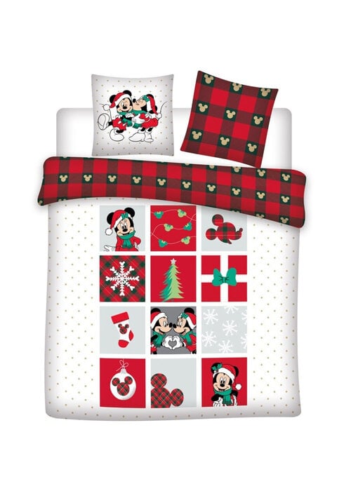 Disney Minnie & Mickey Mouse Dekbedovertrek Kerst 200 x 200 cm 65 x 65 Katoen Flanel