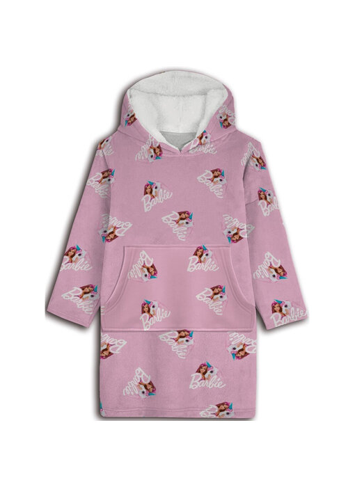 Barbie Hoodie Fleece deken Pink - Kind  (One Size)