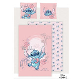 Disney Lilo & Stitch Housse de couette Coeur - Lits Jumeaux - 240 x 220 + 2x 65 x 65 cm - Coton