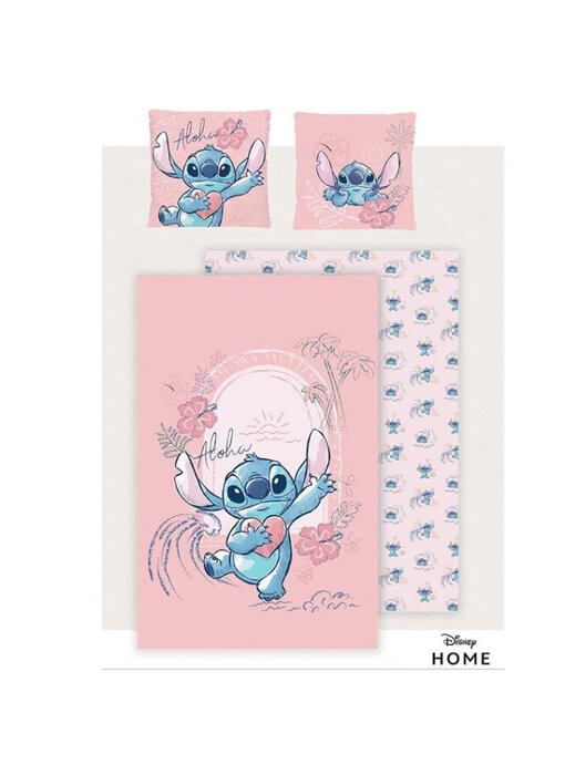 Disney Lilo & Stitch Bettbezug Herz 240 x 220 + 2x 65 x 65 Baumwolle