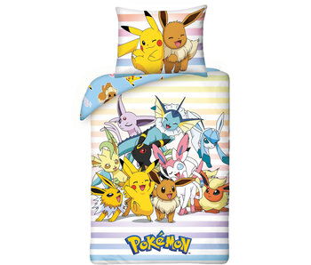 Pokémon Housse de couette Catch 'Em All 140 x 200 cm + 65 x 65 Coton