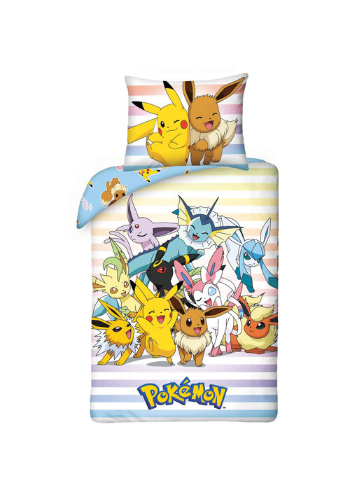 Pokémon Housse de couette Catch 'Em All 140 x 200 cm + 65 x 65 Coton