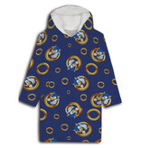Sonic the Hedgehog Couverture polaire à capuche, anneaux - Adulte (taille unique) - Polyester