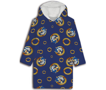Sonic the Hedgehog Hoodie Fleece Blanket Rings Adult (One Size)