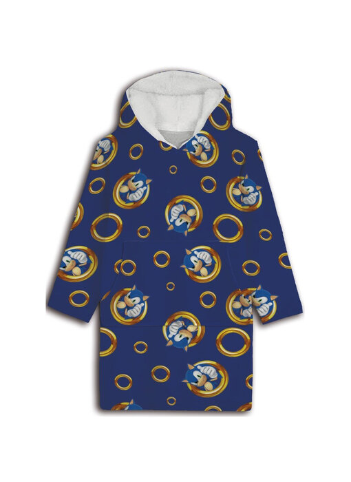 Sonic the Hedgehog Hoodie Fleece Blanket Rings Adult (One Size)