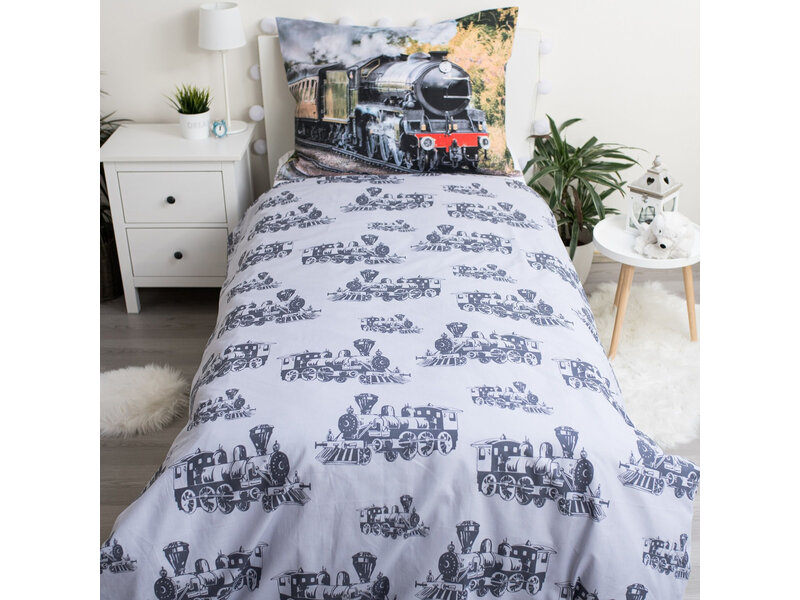 Locomotief Housse de couette Train - Simple - 140 x 200 cm - Coton