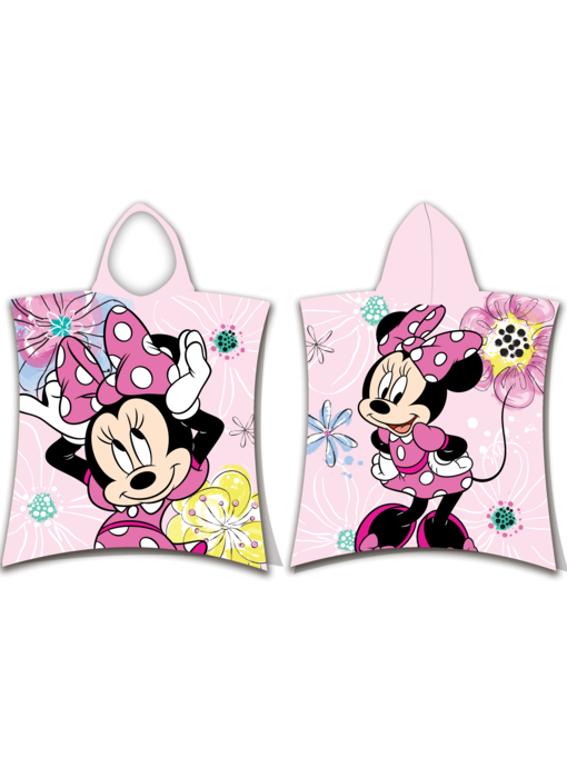 Disney Minnie Mouse Poncho / Badcape Pink Bow 50 x 115 Katoen