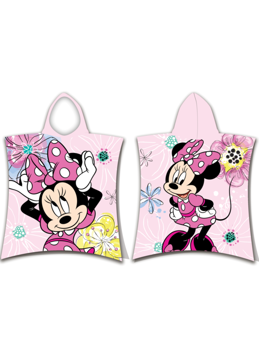 Disney Minnie Mouse Poncho / Badeumhang Pink Bow 50 x 115 Baumwolle