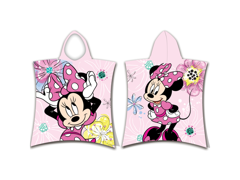 Disney Minnie Mouse Poncho / Badeumhang Pink Bow - 50 x 115 cm - Baumwolle