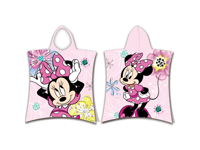 Disney Minnie Mouse Poncho / Cape de bain Pink Bow - 50 x 115 cm - Coton