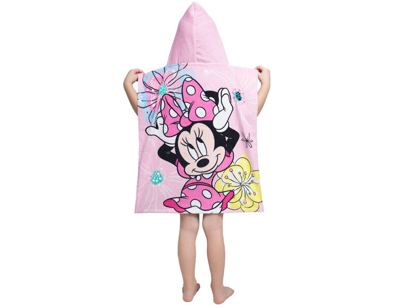 Disney Minnie Mouse Poncho / Badeumhang Pink Bow - 50 x 115 cm - Baumwolle