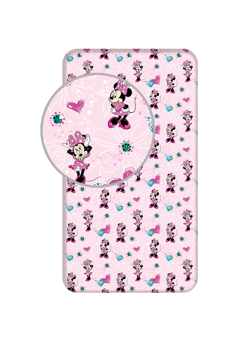 Disney Minnie Mouse Fitted sheet Flowers 90 x 200 cm Cotton