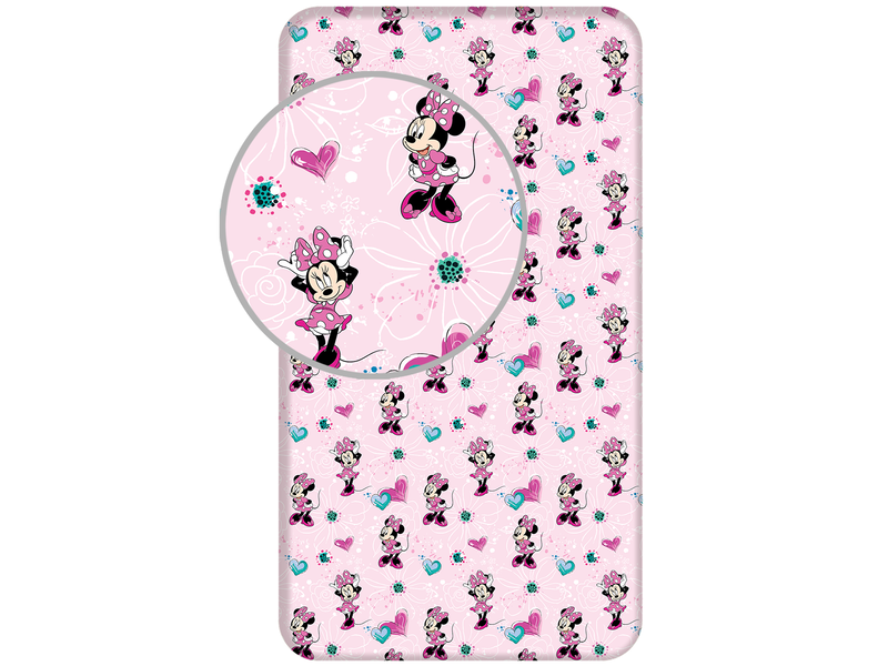 Disney Minnie Mouse Hoeslaken Flowers - Eenpersoons - 90 x 190/200cm - Katoen