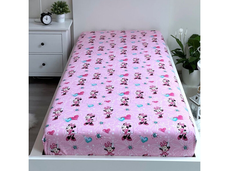 Disney Minnie Mouse Drap housse Fleurs - Simple - 90 x 190/200cm - Coton