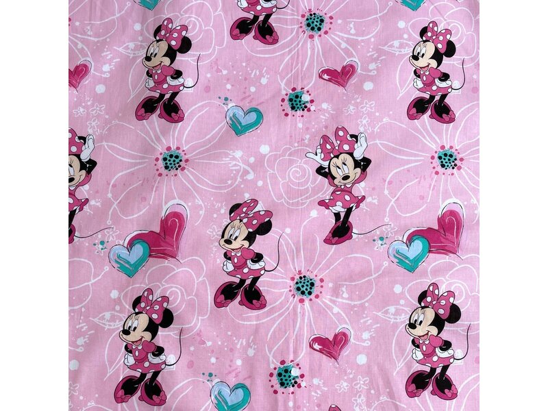 Disney Minnie Mouse Drap housse Fleurs - Simple - 90 x 190/200cm - Coton