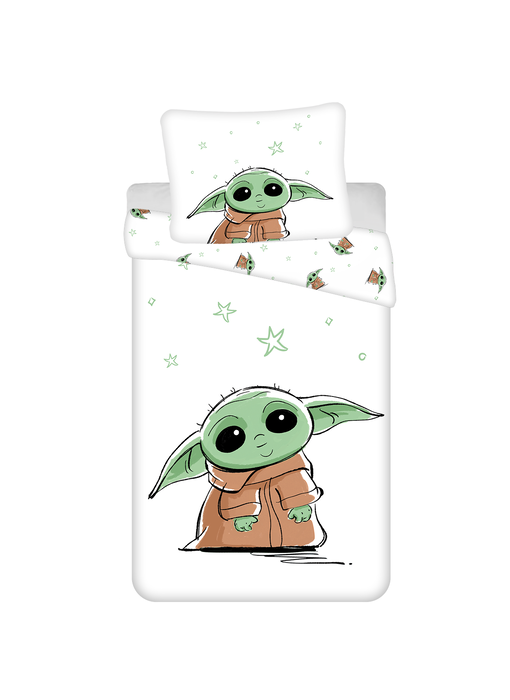 Star Wars Bettbezug Baby Yoda 140 x 200 + 70 x 90 cm Baumwolle