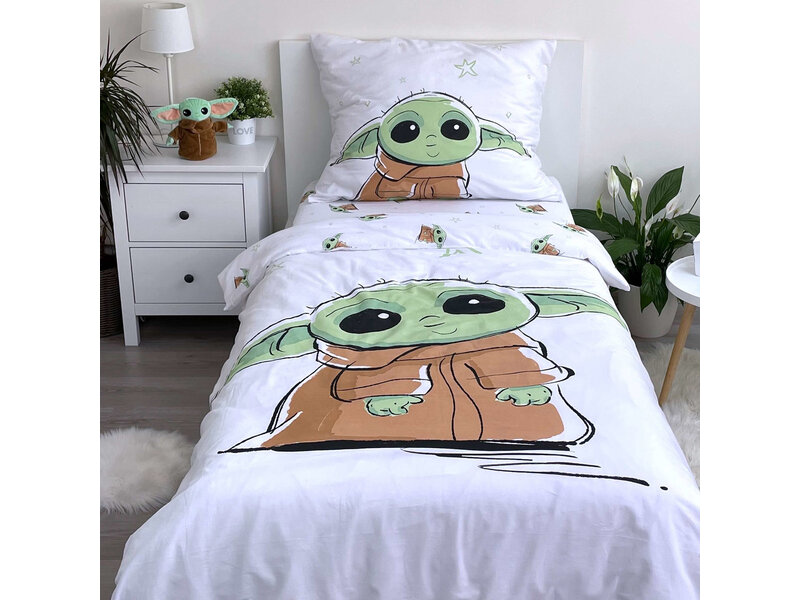 Star Wars Dekbedovertrek Baby Yoda - Eenpersoons - 140 x 200 cm  - Katoen