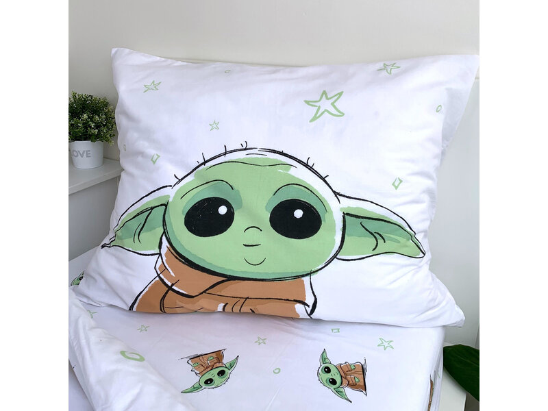 Star Wars Dekbedovertrek Baby Yoda - Eenpersoons - 140 x 200 cm  - Katoen