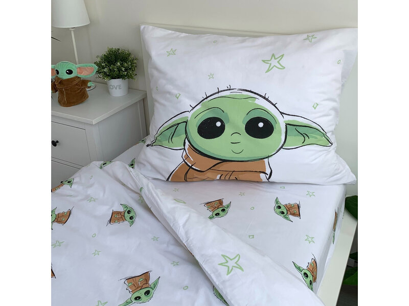 Star Wars Dekbedovertrek Baby Yoda - Eenpersoons - 140 x 200 cm  - Katoen