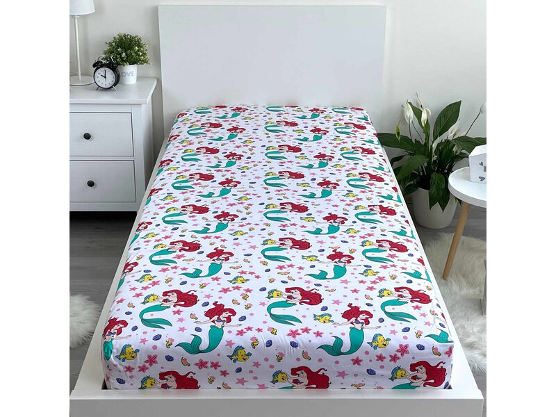 Disney Kleine Zeemeermin Hoeslaken Ocean - Eenpersoons - 90 x 190/200cm - Katoen