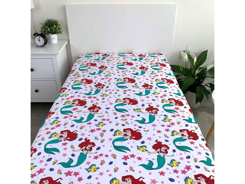 Disney Kleine Zeemeermin Drap housse Océan - Simple - 90 x 190/200cm - Coton