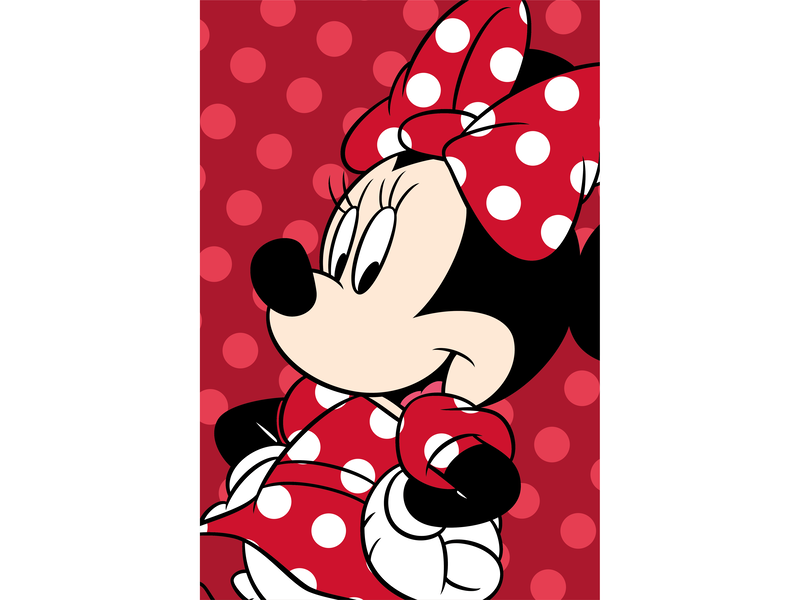 Disney Minnie Mouse Fleece-Plaid Dots – 110 x 140 cm – Polyester