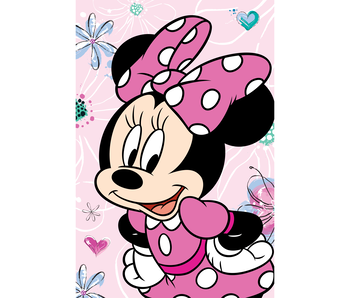 Disney Minnie Mouse Plaid polaire Fleurs 100 x 150 cm Polyester
