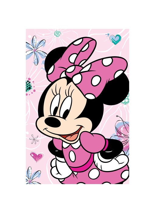 Disney Minnie Mouse Fleece-Plaid Blumen 100 x 150 cm Polyester