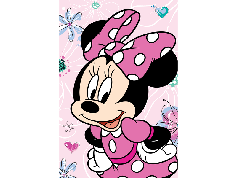 Disney Minnie Mouse Fleece-Plaid Blumen – 110 x 140 cm – Polyester