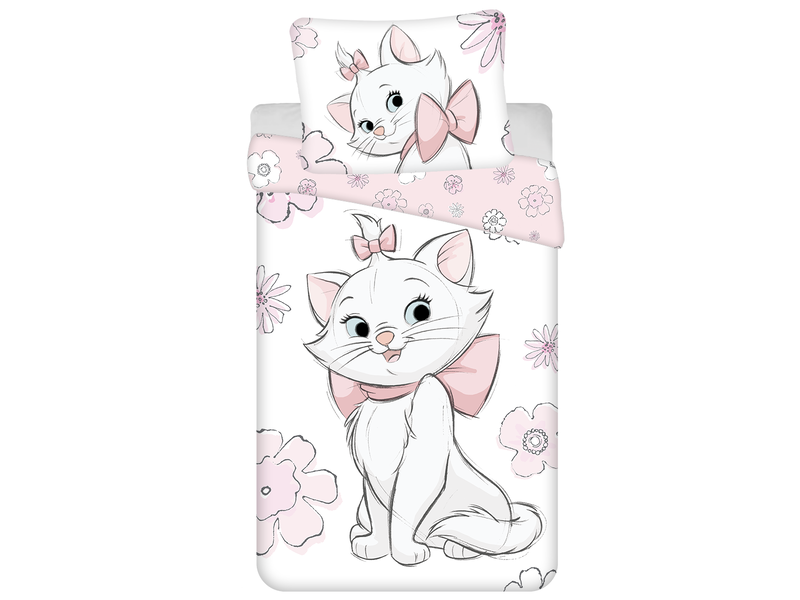 Disney Aristocats Dekbedovertrek Bloemen - Eenpersoons - 140 x 200 cm  - Katoen