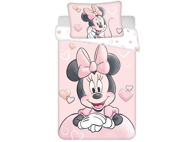 Disney Minnie Mouse BABY Dekbedovertrek, Hearts- 135 x 100 cm - Katoen