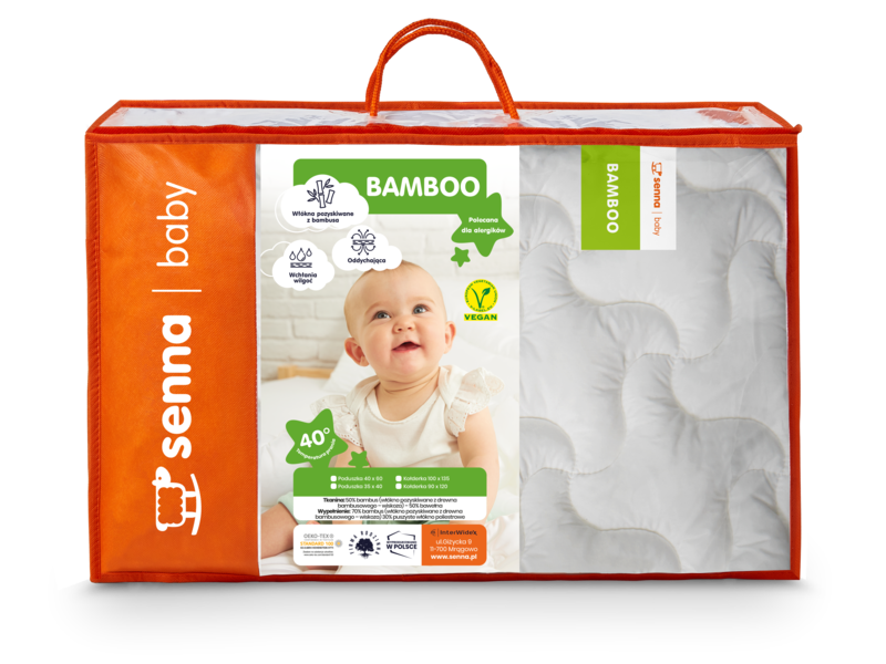 Senna Baby Duvet & Pillow, Bamboo - 135 x 100 + 40 x 60 cm - Vegan