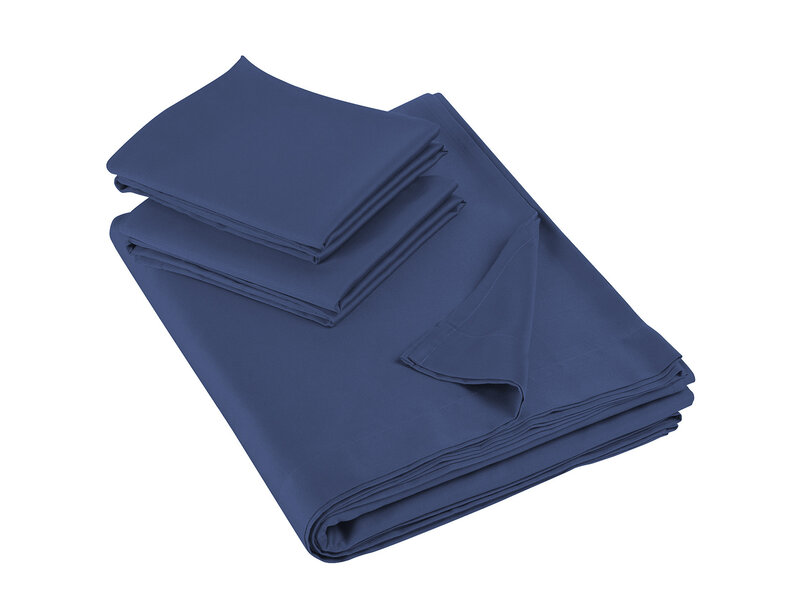 De Witte Lietaer Sheet set Olivia - Double - 280 x 280 cm - Blue - Satin cotton