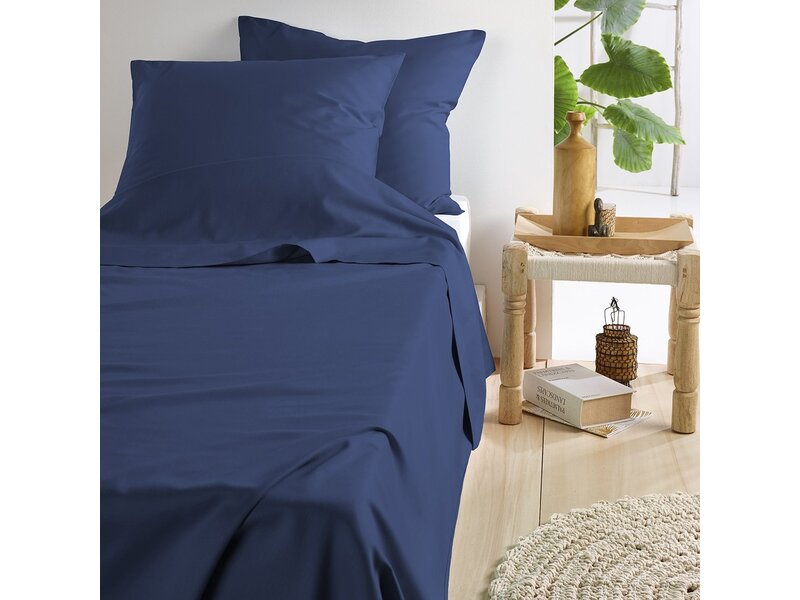 De Witte Lietaer Sheet set Olivia - Double - 280 x 280 cm - Blue - Satin cotton